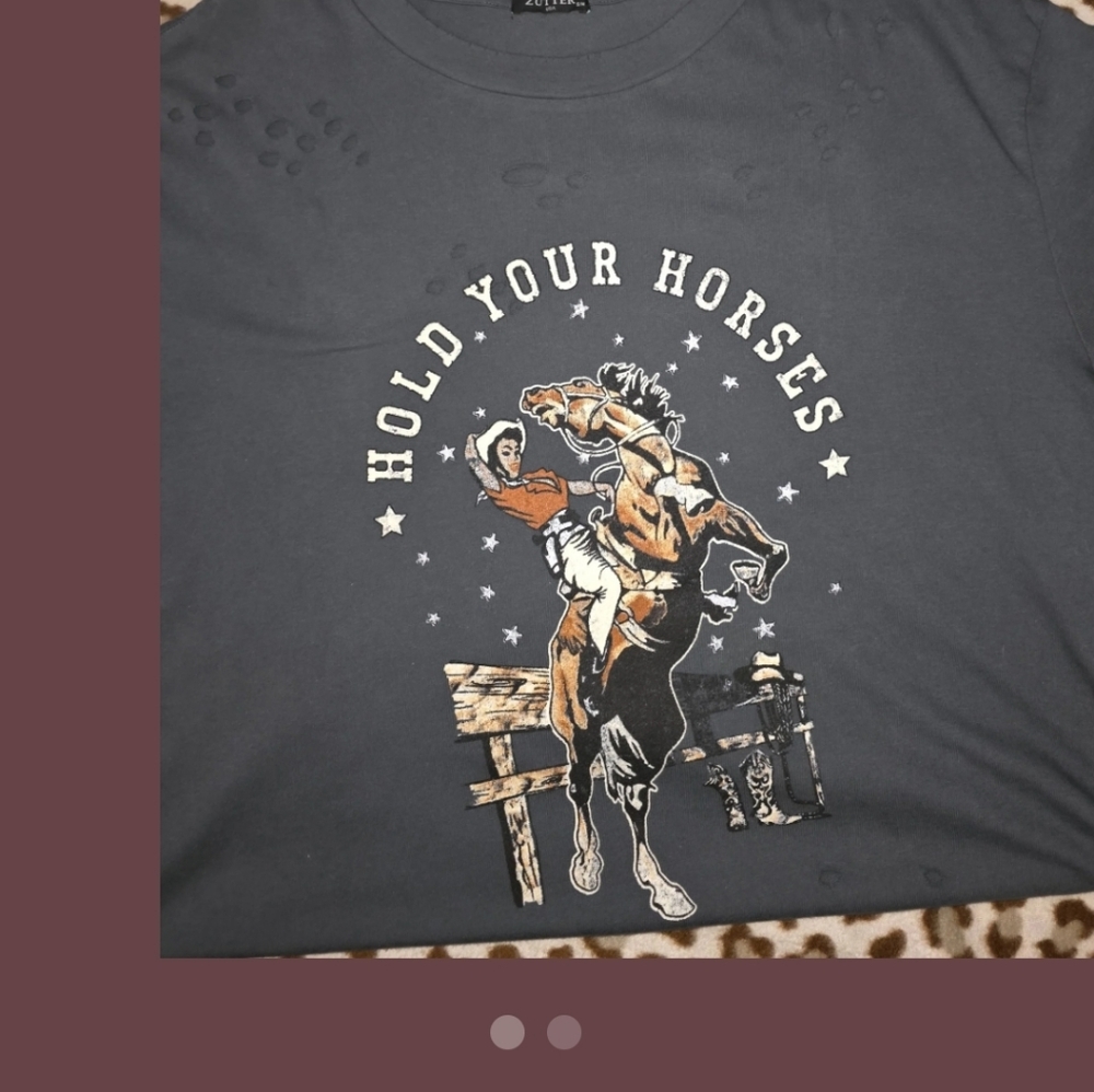 Graphic Tee with Horse Design